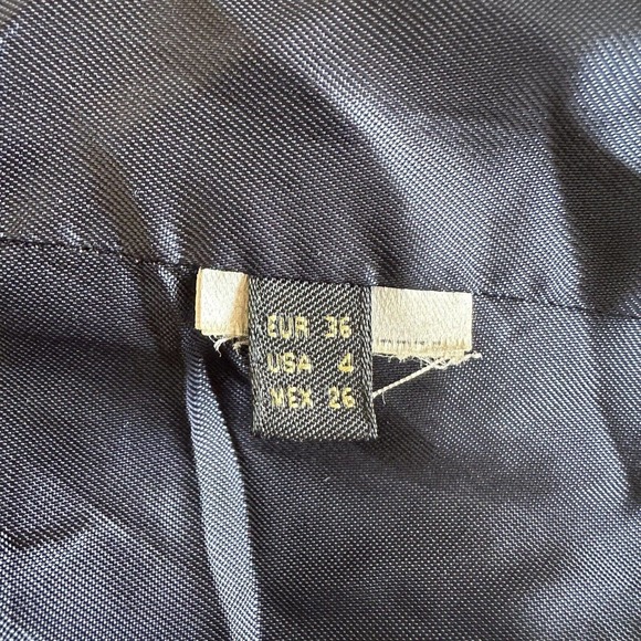 Massimo Dutton Jacket Women Size 4 Blue One Button Tweed Twill Blazer Pockets - Picture 10 of 11